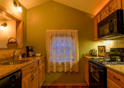 Redemption Cabin is a vacation rental in Estes Park Co. Here is an image of its Kitchen.